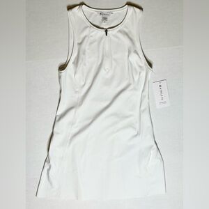 NWT ATHLETA size Medium/M  "Ace" Tennis/Golf Dress 1/4 Zip Sleeveless White--$89